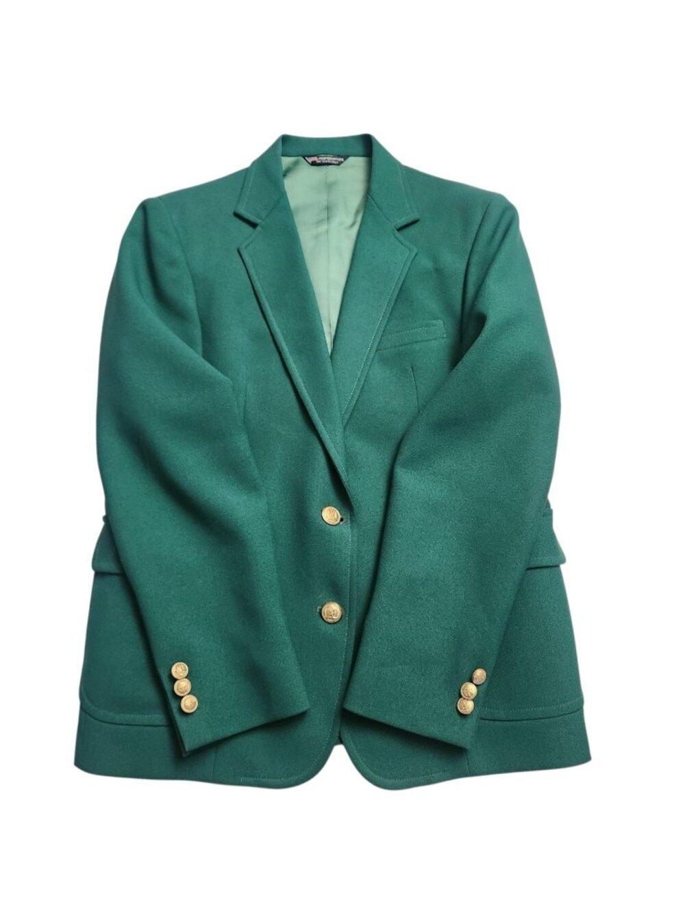 Vintage 90s VISA by Kroesen's Green Blazer Uniform Jacket Size 14